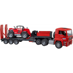 Camion MAN TGA porte-char et son MANITOU MLT 633 BRUDER 1/16