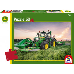 Puzzle JOHN DEERE 60 pièces Tracteur 6r185 faucheuse frontale 56470